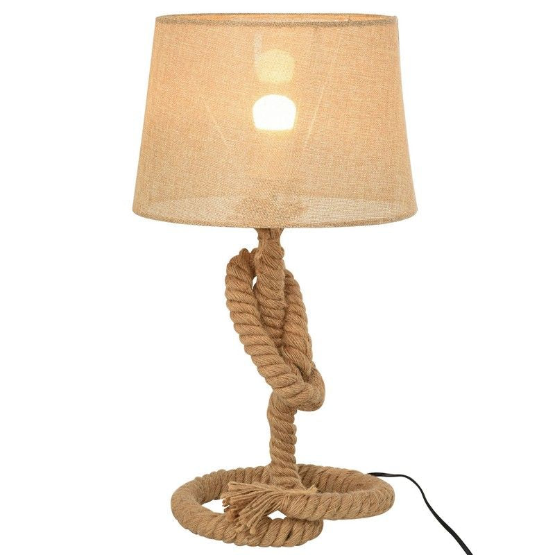 Nautical Style Table Lamp With Fabric Lampshade Metal Frame Power Switch