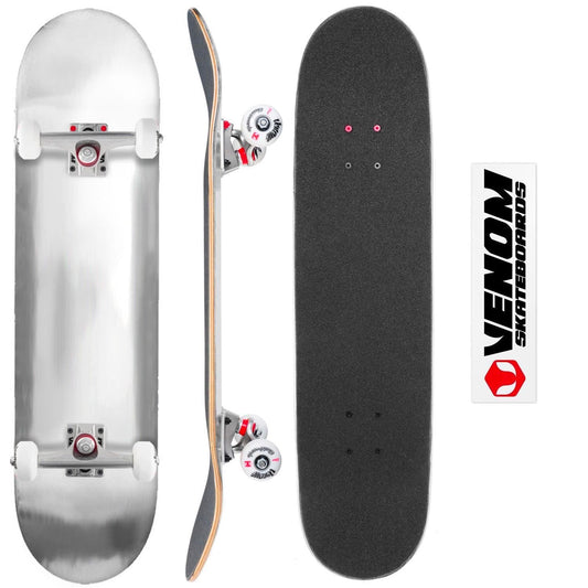 Venom Core Complete Built Skateboard - Silver/Raw - 8.0"