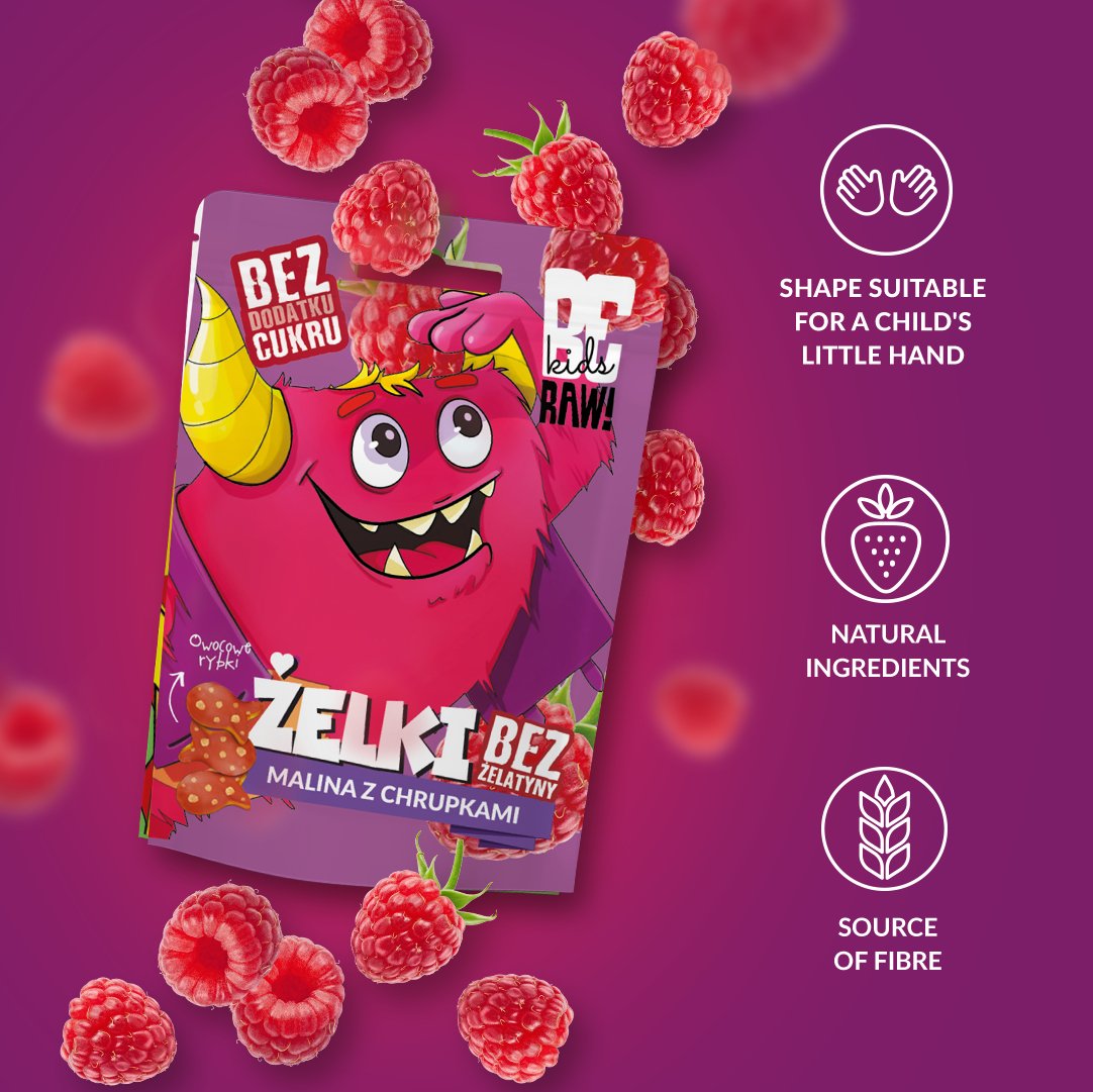 Kids Jelly Beans - Raspberry with Crisps 35g