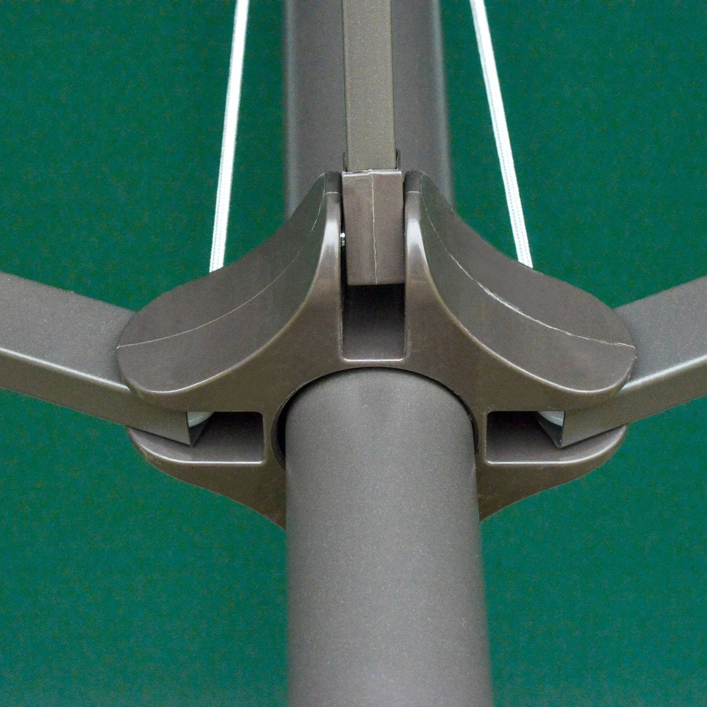 4.6M Sun Umbrella Canopy Double-sided Crank Sun Shade w/ Cross Base Dark Green