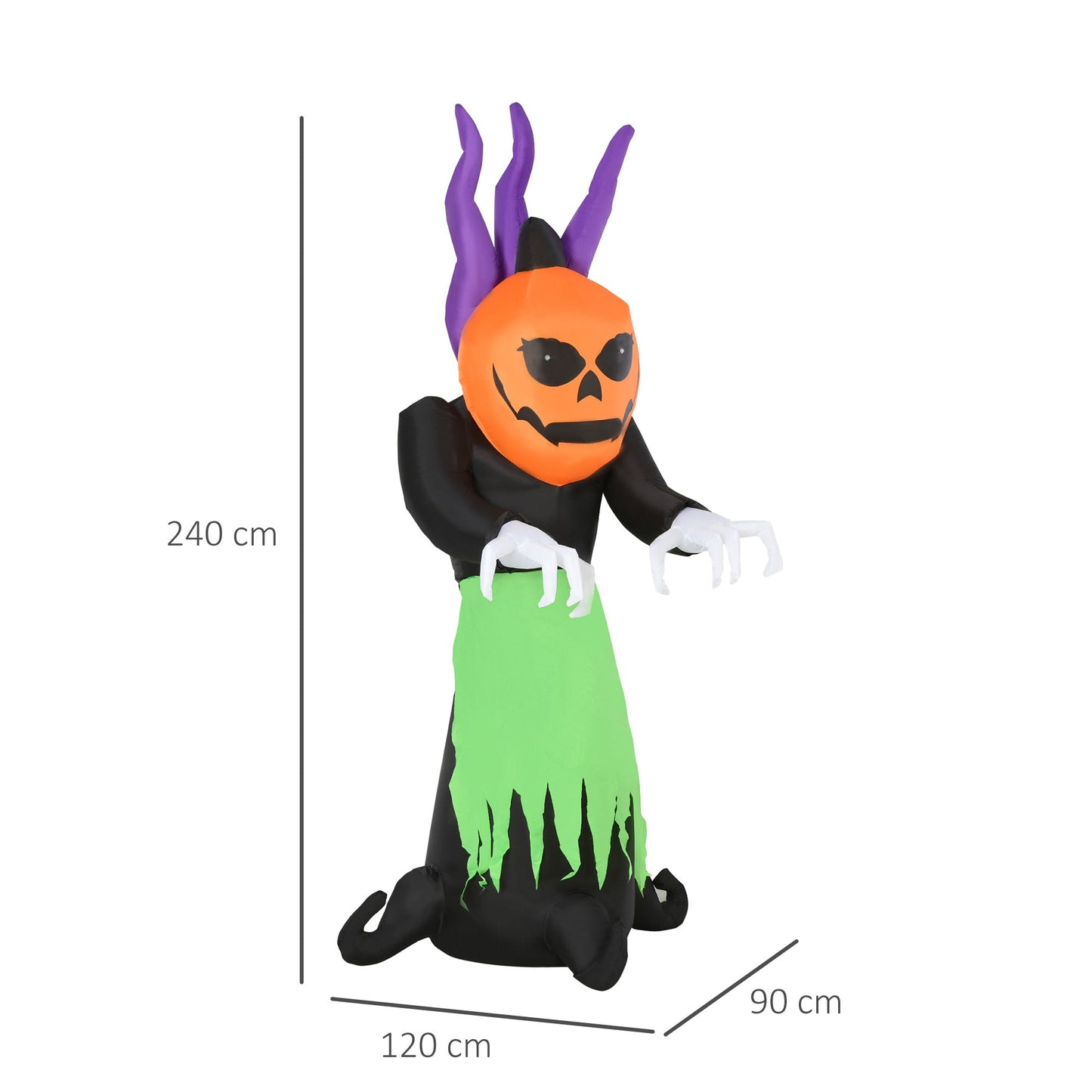 240cm Inflatable Halloween Pumpkin Ghost Decoration w/ LED Lights