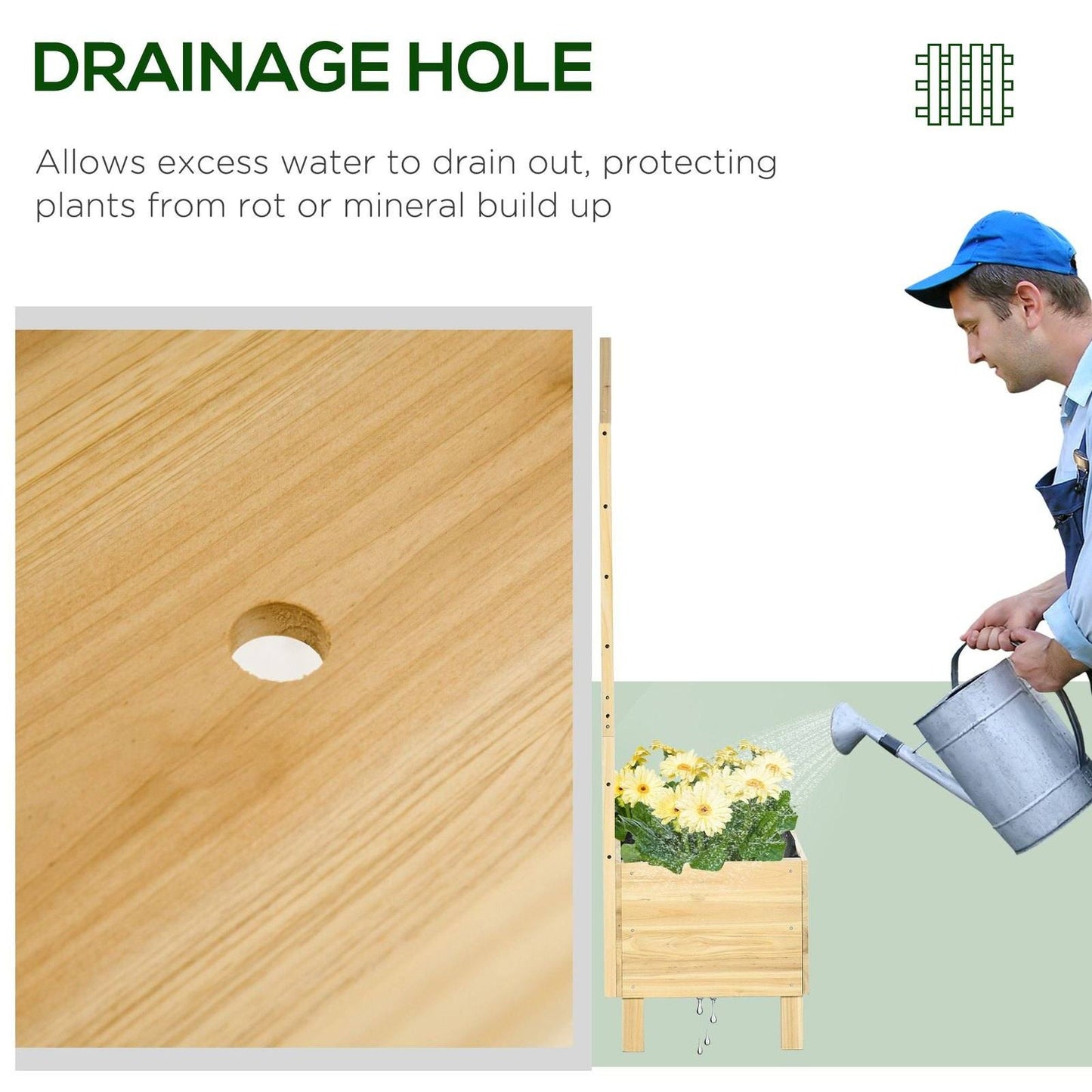 Garden Planters with Trellis for Vine Climbing