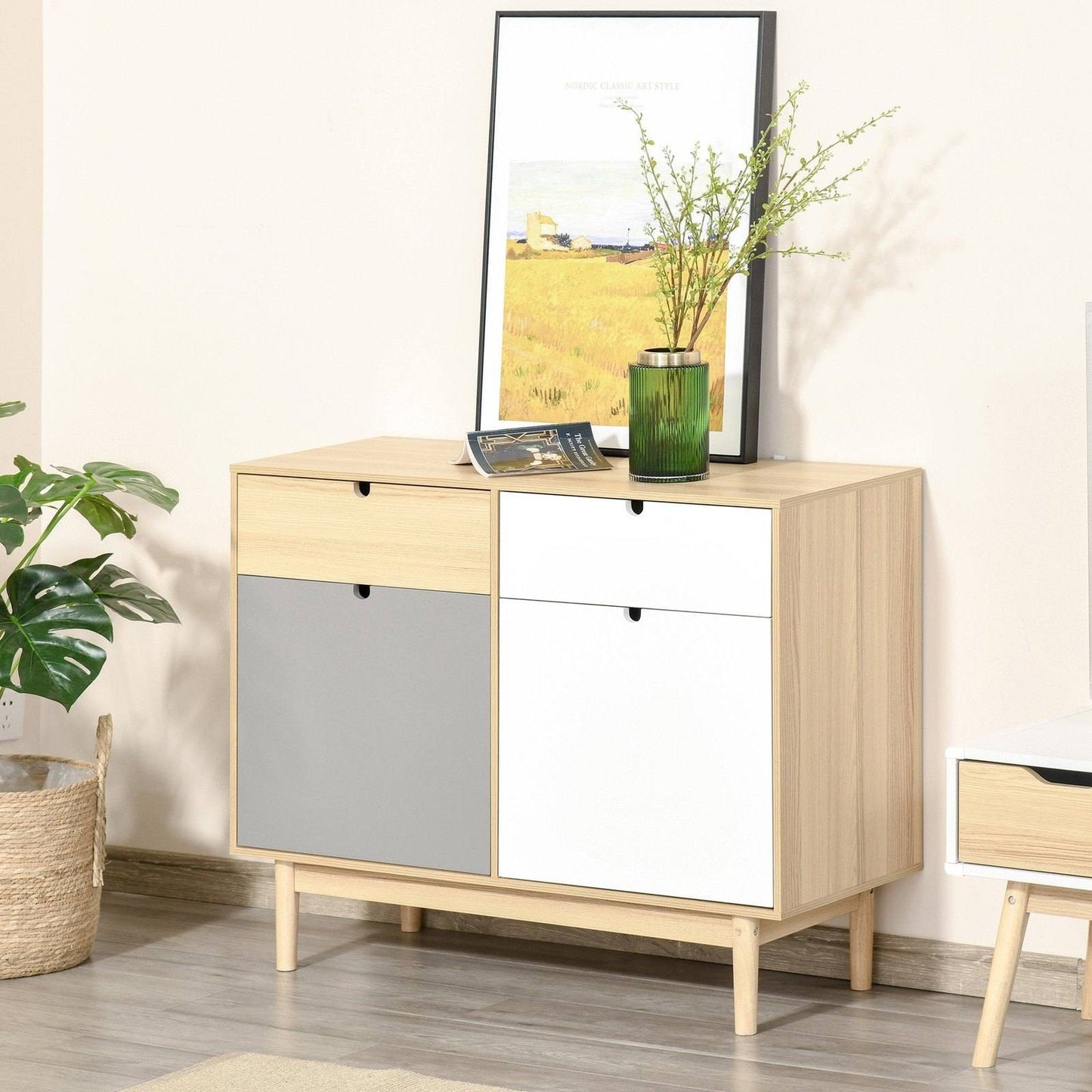 Sideboard Storage Cabinet Kitchen Cupboard with Drawers for Bedroom