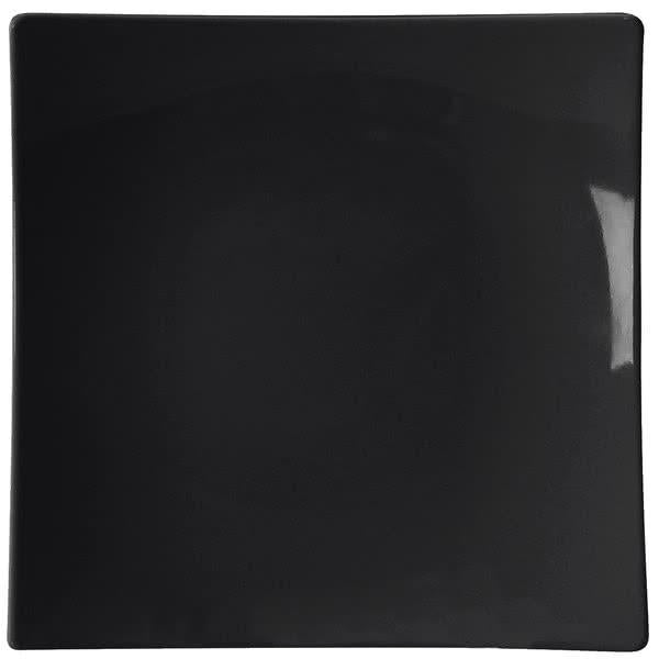Classic Black Square Melamine Flare Plate 254mm - Pack Of 12