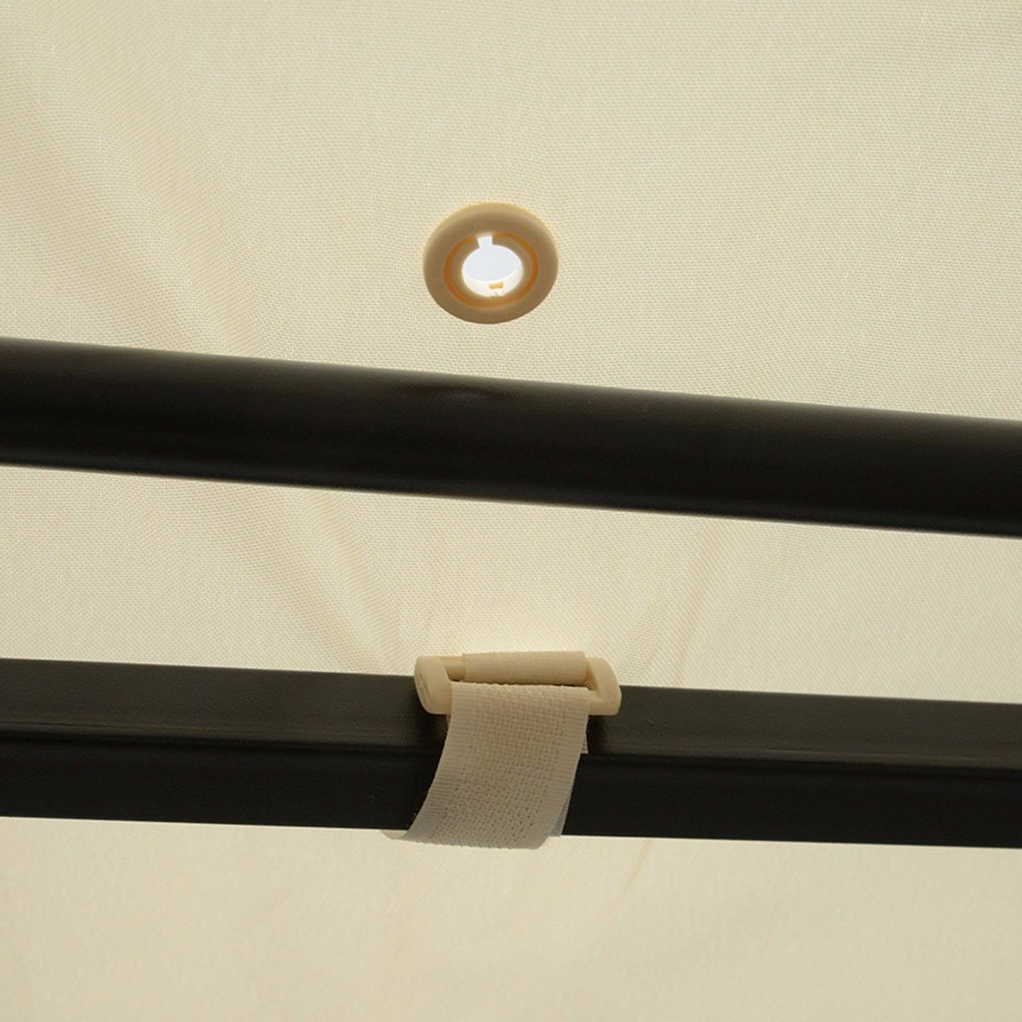 3 x 2.5m Patio Metal Gazebo Door Window Awning Wall Mount Canopy Outdoor Sunshade with Extended Shelter Cream White