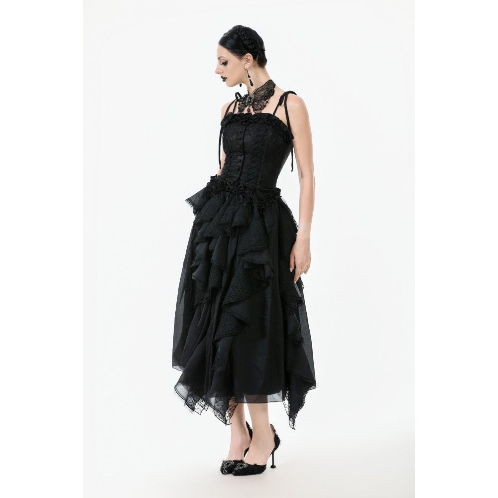 Dark in Love Selene Ruffled Floral Jacquard Corset Top