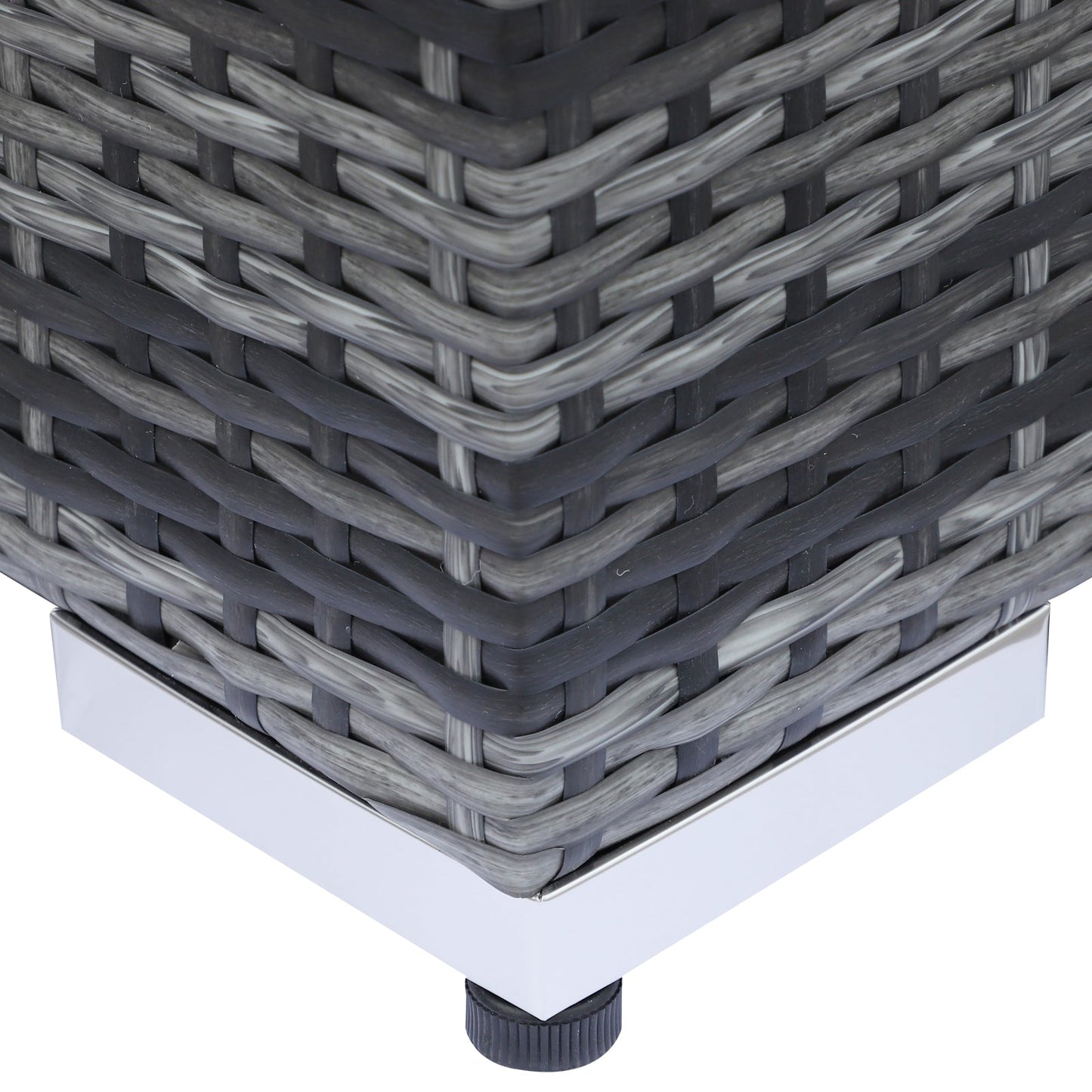 8-Pieces PE Rattan Corner Sofa Set with Thick Cushions