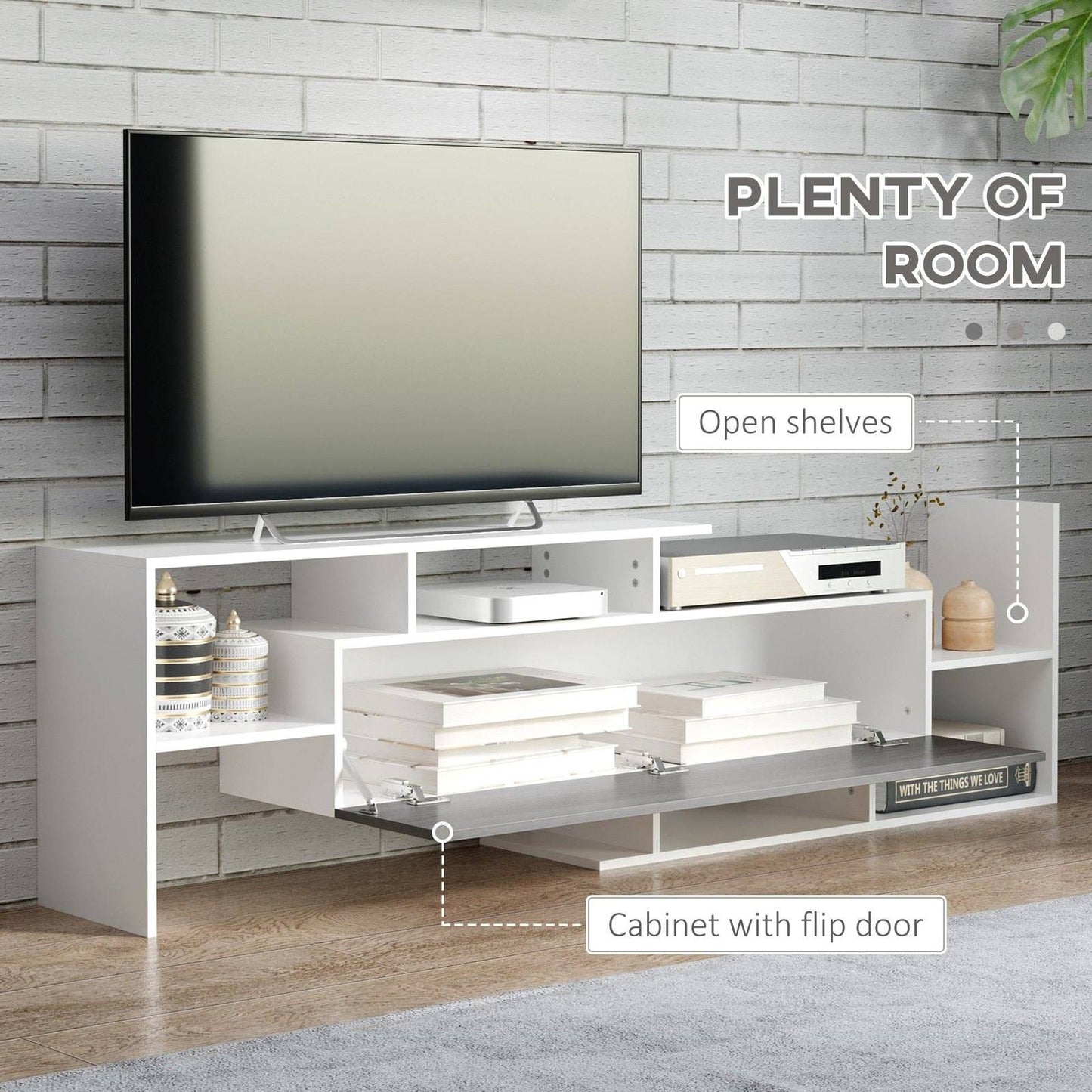 Modern TV Cabinet with Wall Shelf