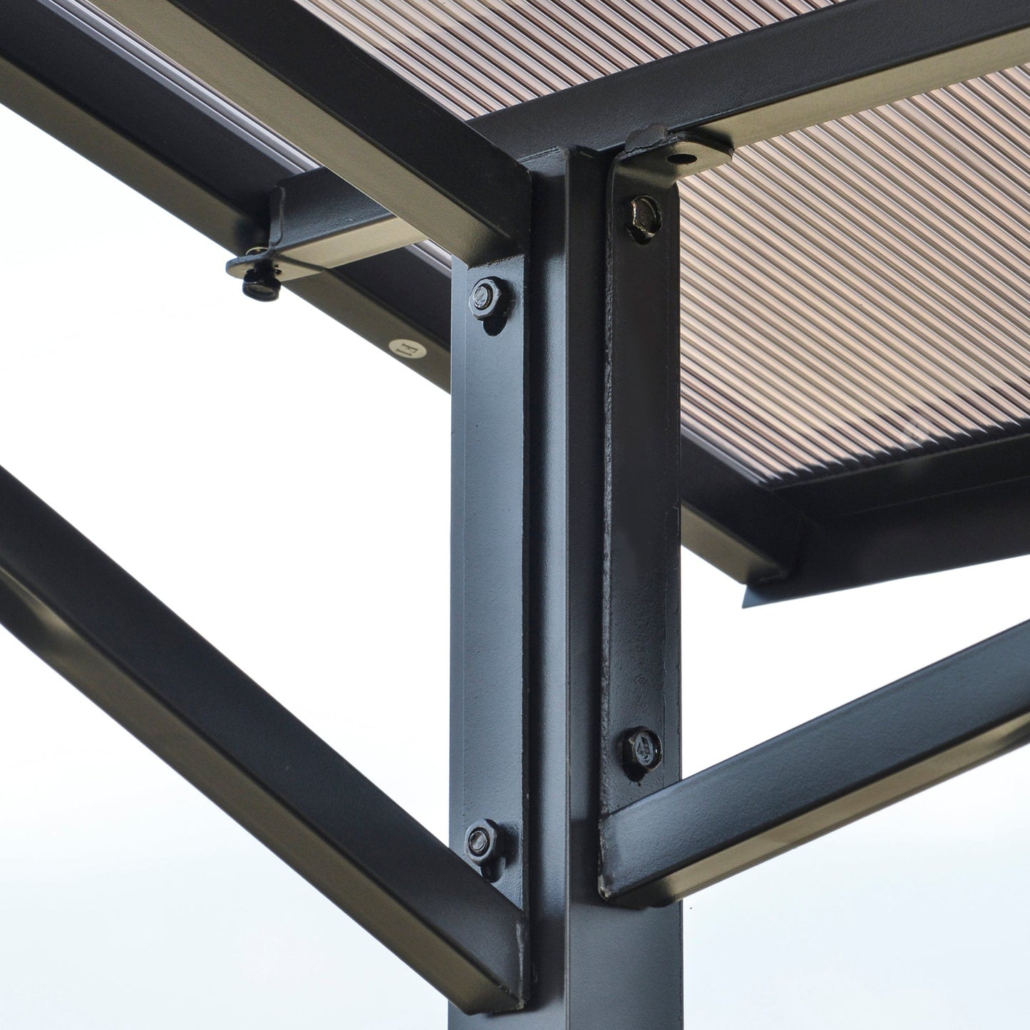 2.5 x 1.5m Outdoor Grill BBQ Gazebo Canopy with Side Shelves PC Roof Aluminium