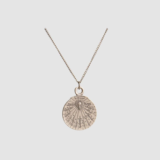 Hemisferium Horizontal Sundial Pendant Chain (Brass)