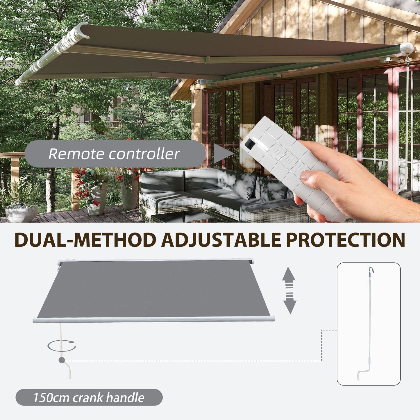 4 x 3 m Full Cassette Electric/Manual Retractable Awning