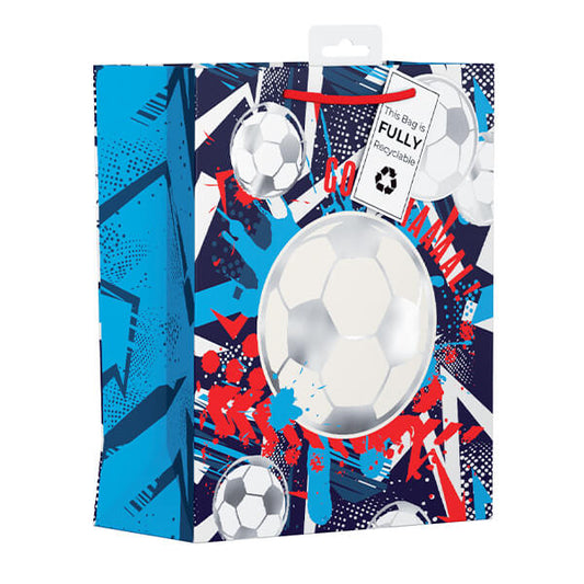 Medium Gift Bag with Football Design (W215 x H265 x D100 mm)