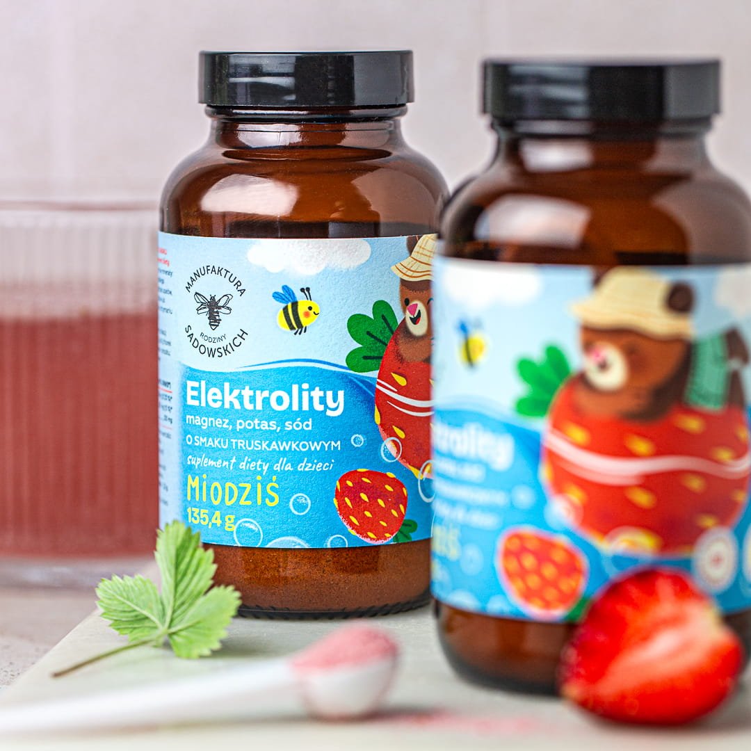 Electrolytes for kids with strawberry flavor - Honey Bear 135,4 g (60 servings)