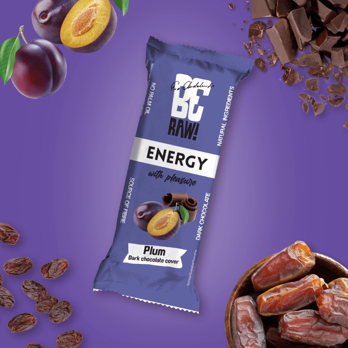 Energy Bar - Plum dark chocolate cover 40g