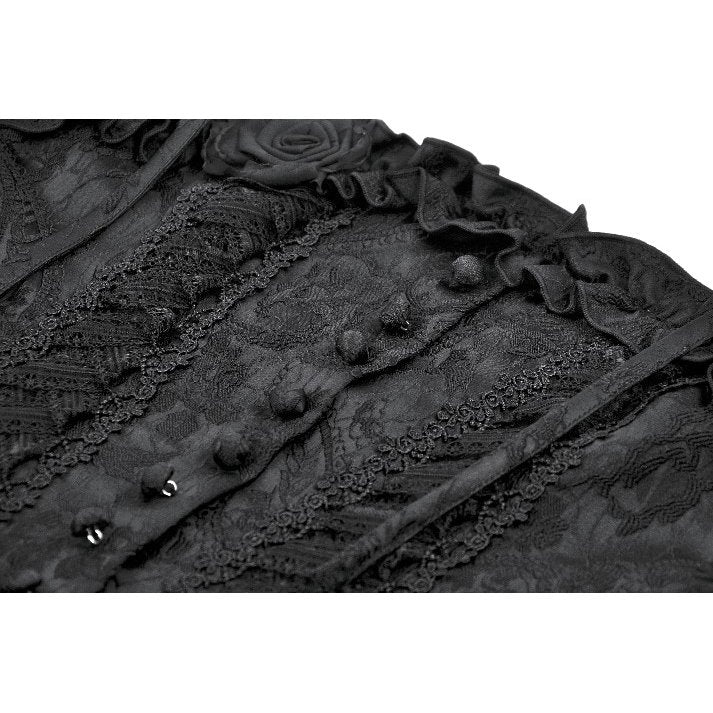 Dark in Love Selene Ruffled Floral Jacquard Corset Top