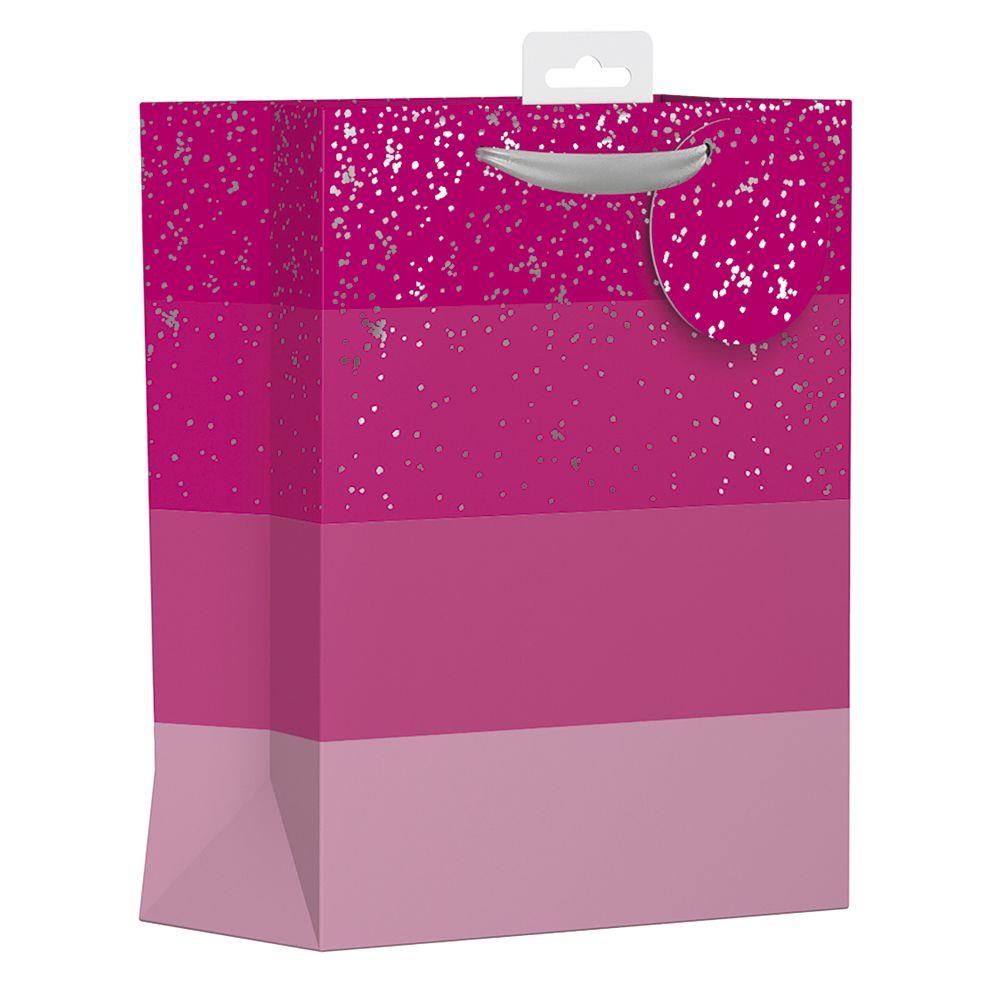 Medium Gift Bag with Pink Stripes Design (W215 x H265 x D100 mm)