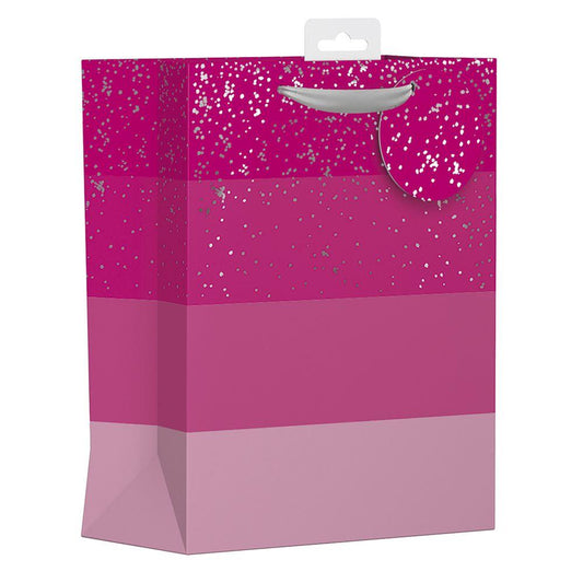 Medium Gift Bag with Pink Stripes Design (W215 x H265 x D100 mm)