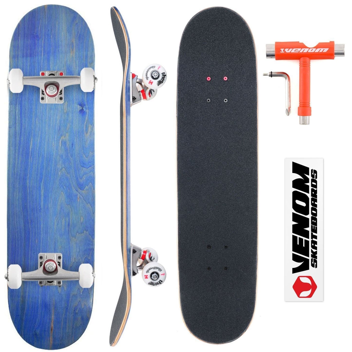 Venom Core Complete Built Skateboard - Blue/Raw - 8.25