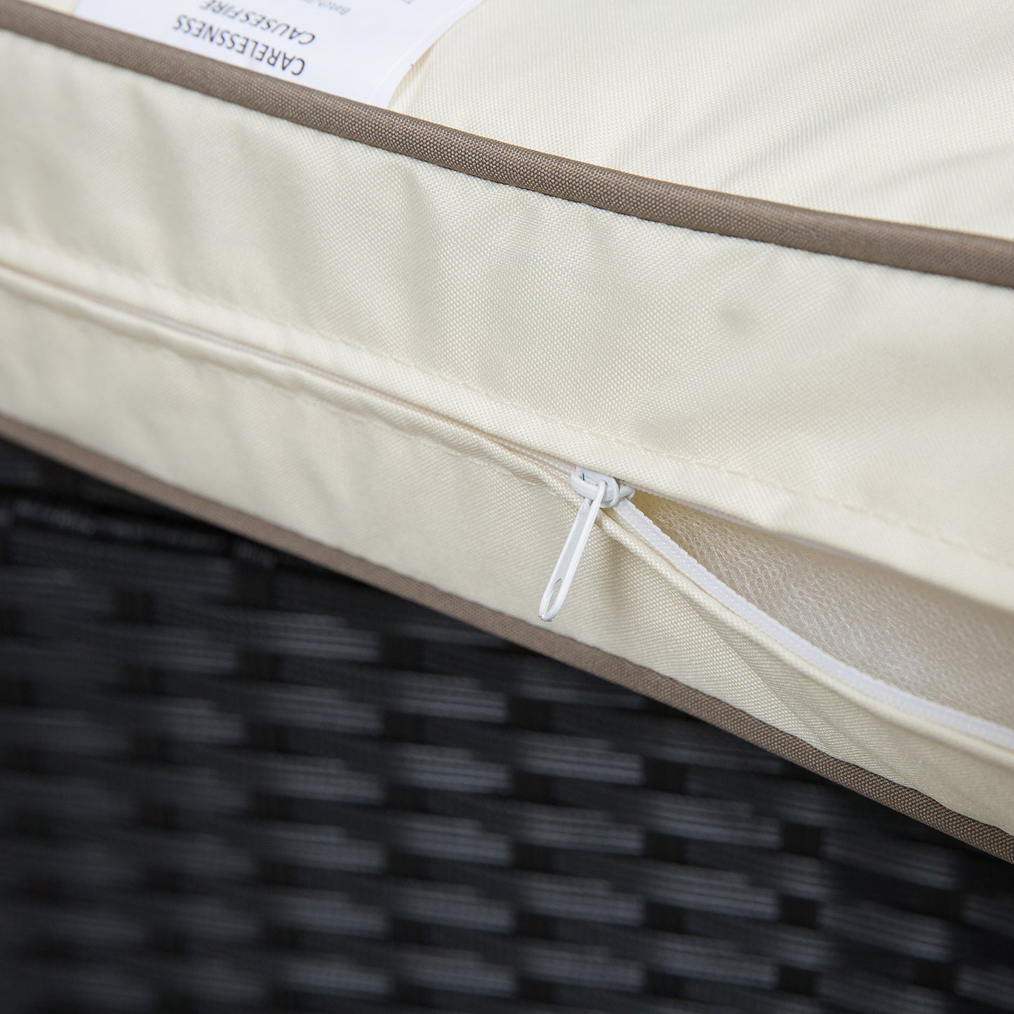 4-Piece Rattan Wicker Garden Furniture Patio Sofa Storage & Table Set w/ 2 Drawers Coffee Table