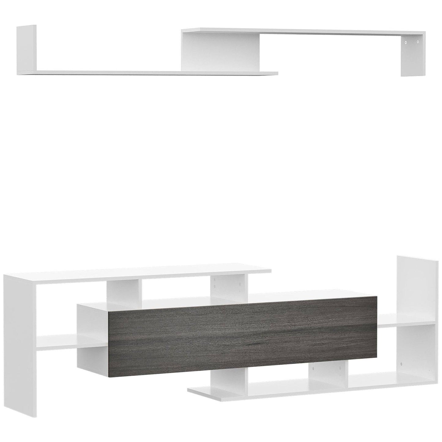 Modern TV Cabinet with Wall Shelf