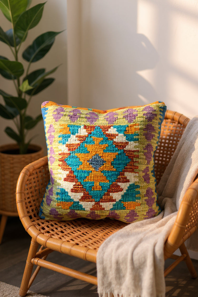Afghan Kilim Cushion Cover - 45 x 45 cm