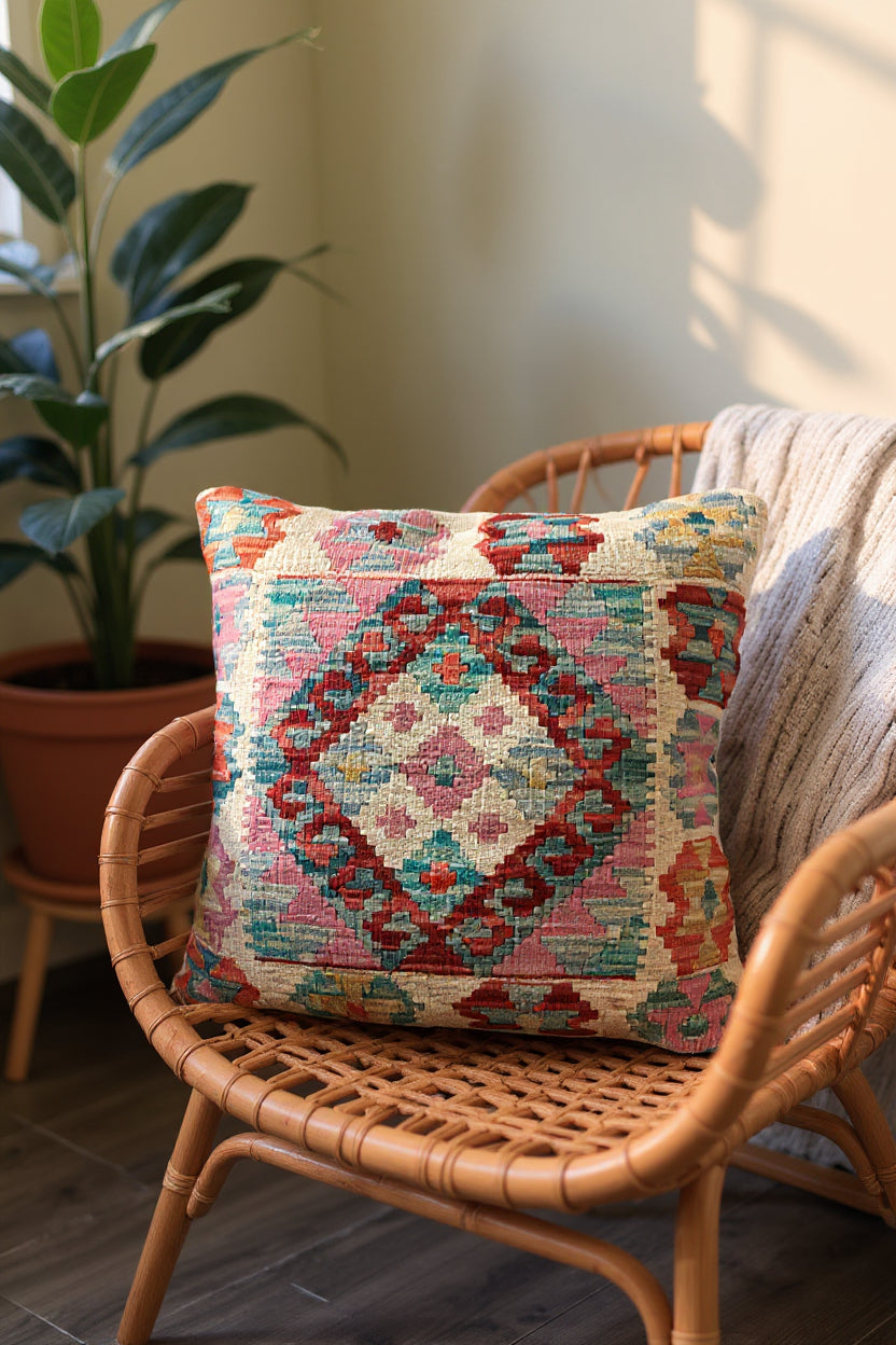 Afghan Kilim Cushion Cover - 45 x 45 cm