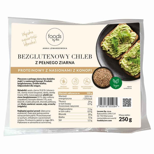 Gluten-Free Whole Grain Bread with Hemp Seeds 250g