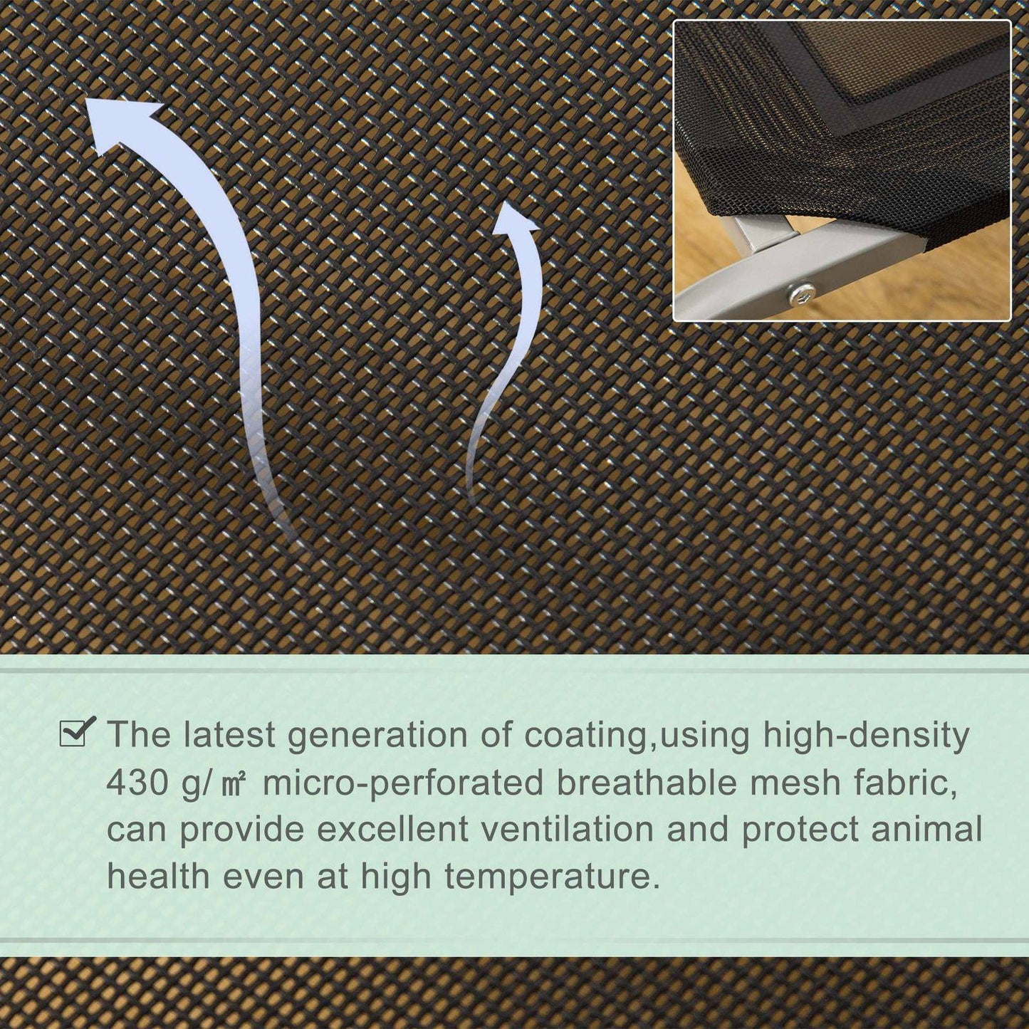 Elevated Pet Bed Cooling Raised Cot Style Bed For Large Medium Sized Dogs With Non-Slip Pads Steel Frame Breathable Mesh Fabric