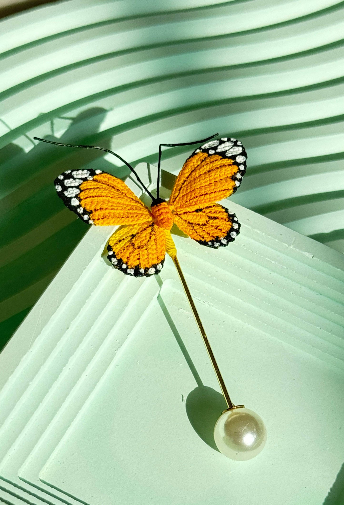 Butterfly Brooch Micro Crochet