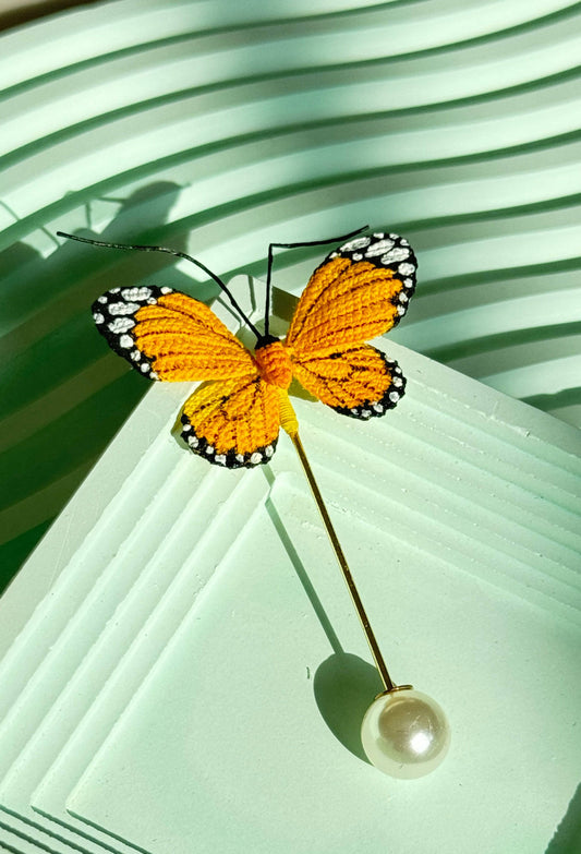 Butterfly Brooch Micro Crochet