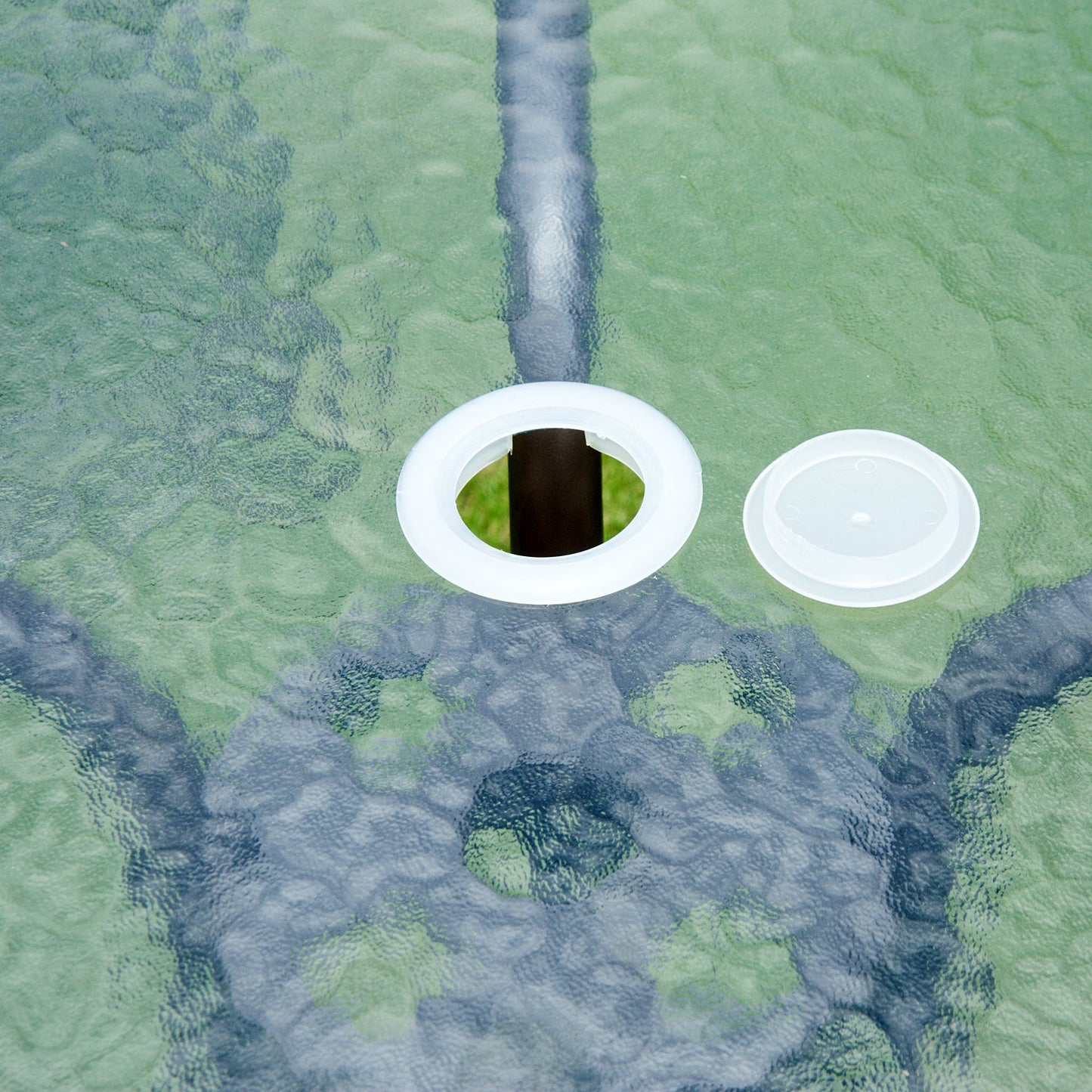 6-Piece Garden Patio Furniture Set Bistro Set Texteline Folding Chairs +Table +Parasol Black