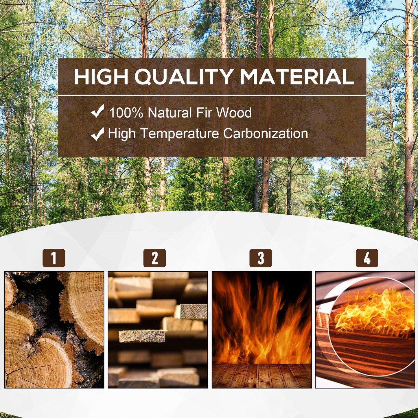 52L Raised Flower Bed Wooden Rectangualr Planter Container Box Herb Pot Flower Pot 78L x 35W x 30H cm