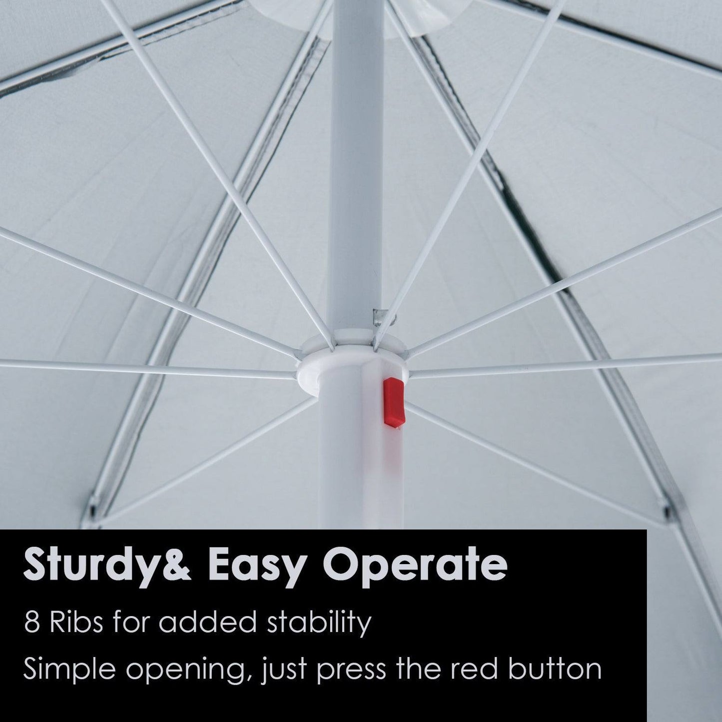 88" Arc 2.2M Fishing Umbrella Beach Parasol with Sides Brolly Shelter Canopy Shade with FREE Carry Bag Green