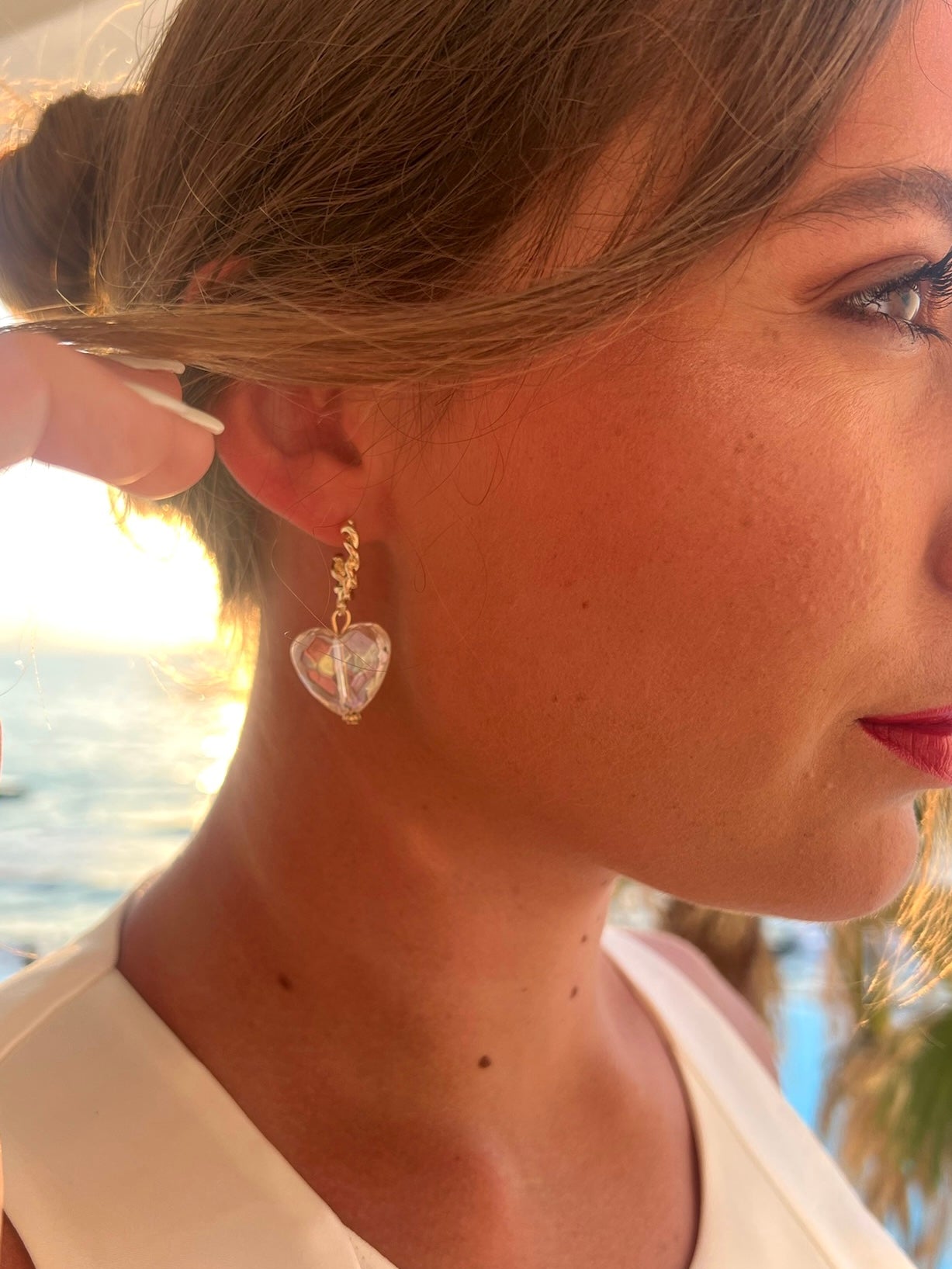 Taja Faceted Heart Earrings