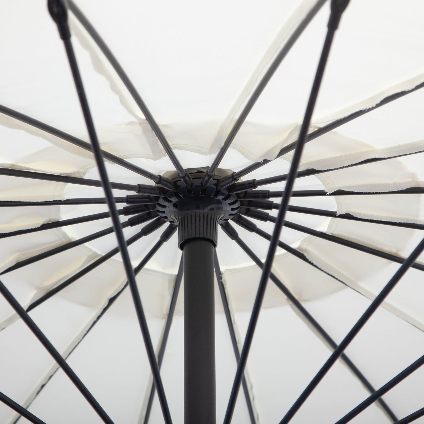 3M Cantilever Umbrella 18 Ribs & Vents Adjustable Angle for Patio Cream White