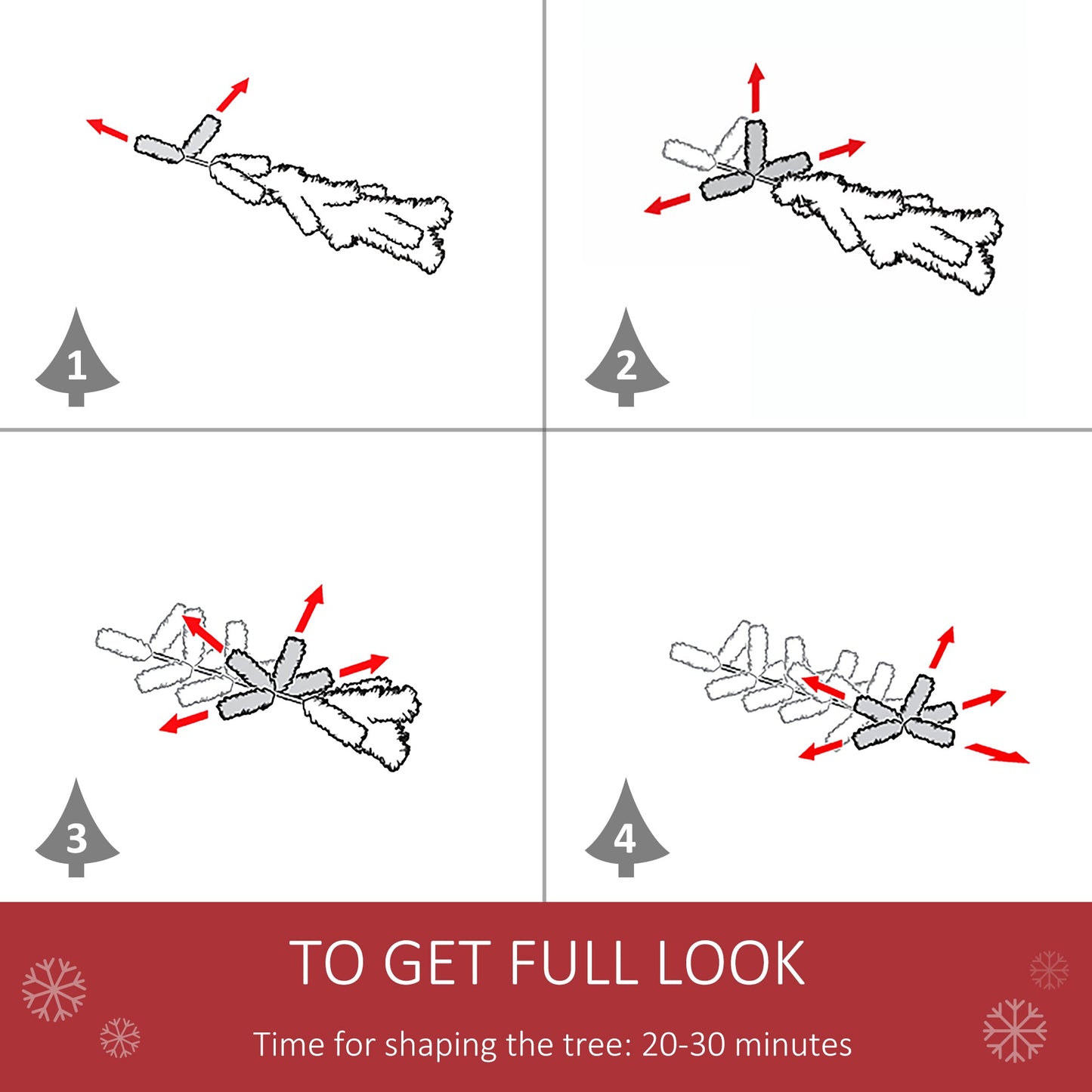 6FT Artificial Christmas Tree Foldable Feet Xmas Pencil Tree with Red Berries and Pinecones