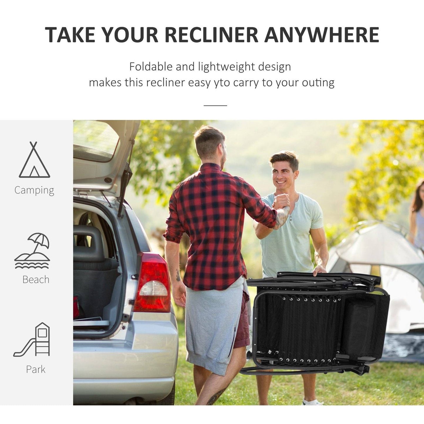 Zero Gravity Chair Metal Frame Texteline Armchair Outdoor Folding & Reclining Sun Lounger with Head Pillow for Patio Decking Gardens Camping