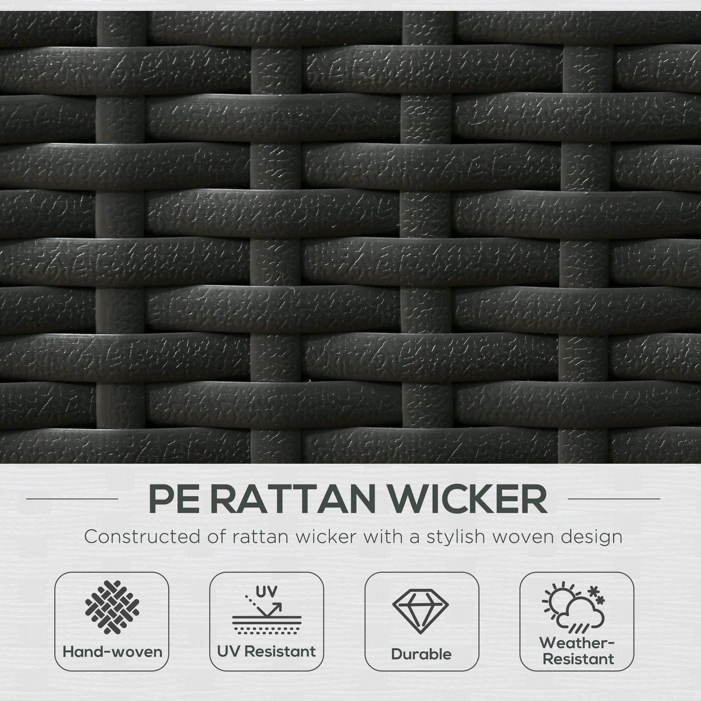 5-Piece PE Rattan Sun Lounger