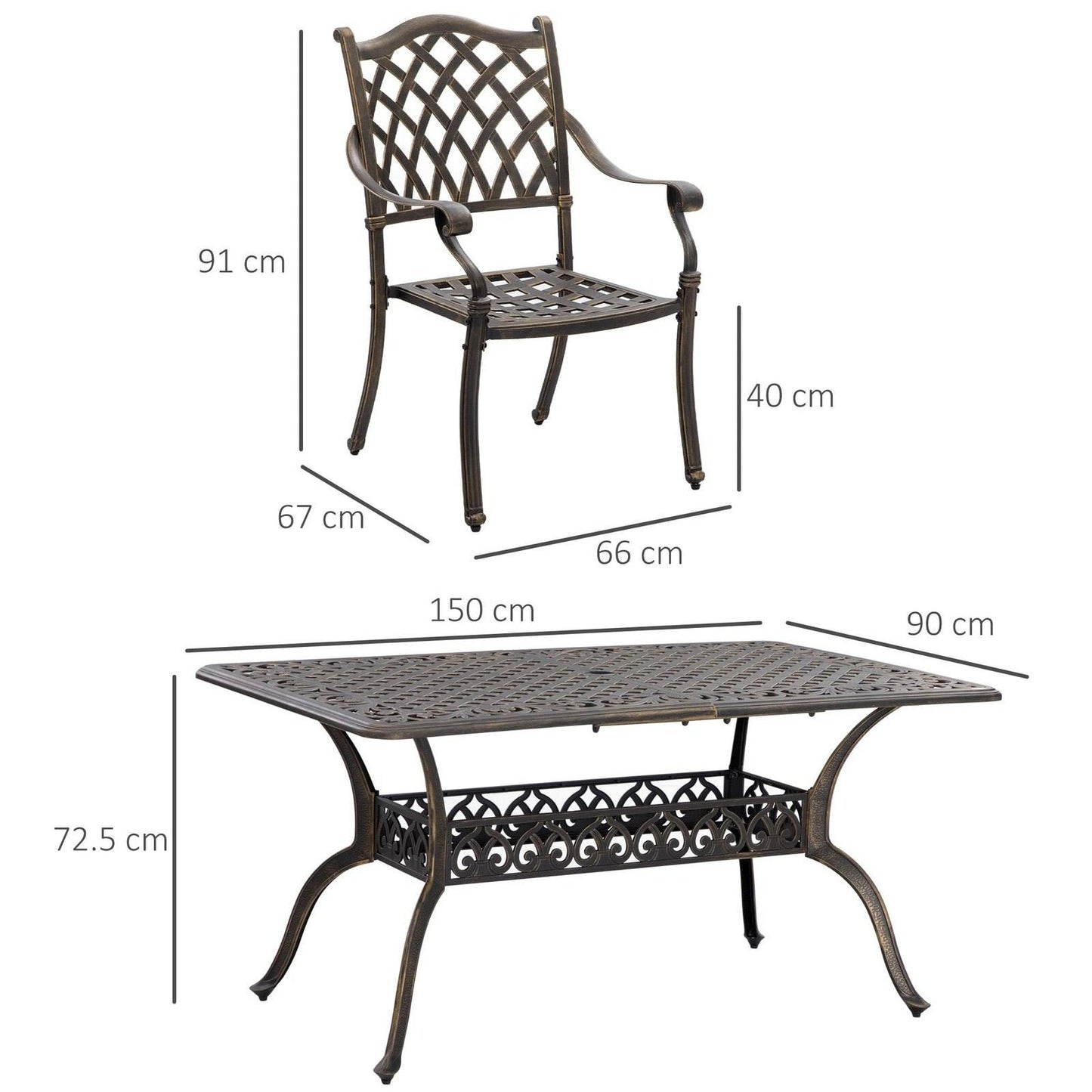 7-Piece Outdoor Patio Dining Set with Umbrella Hole