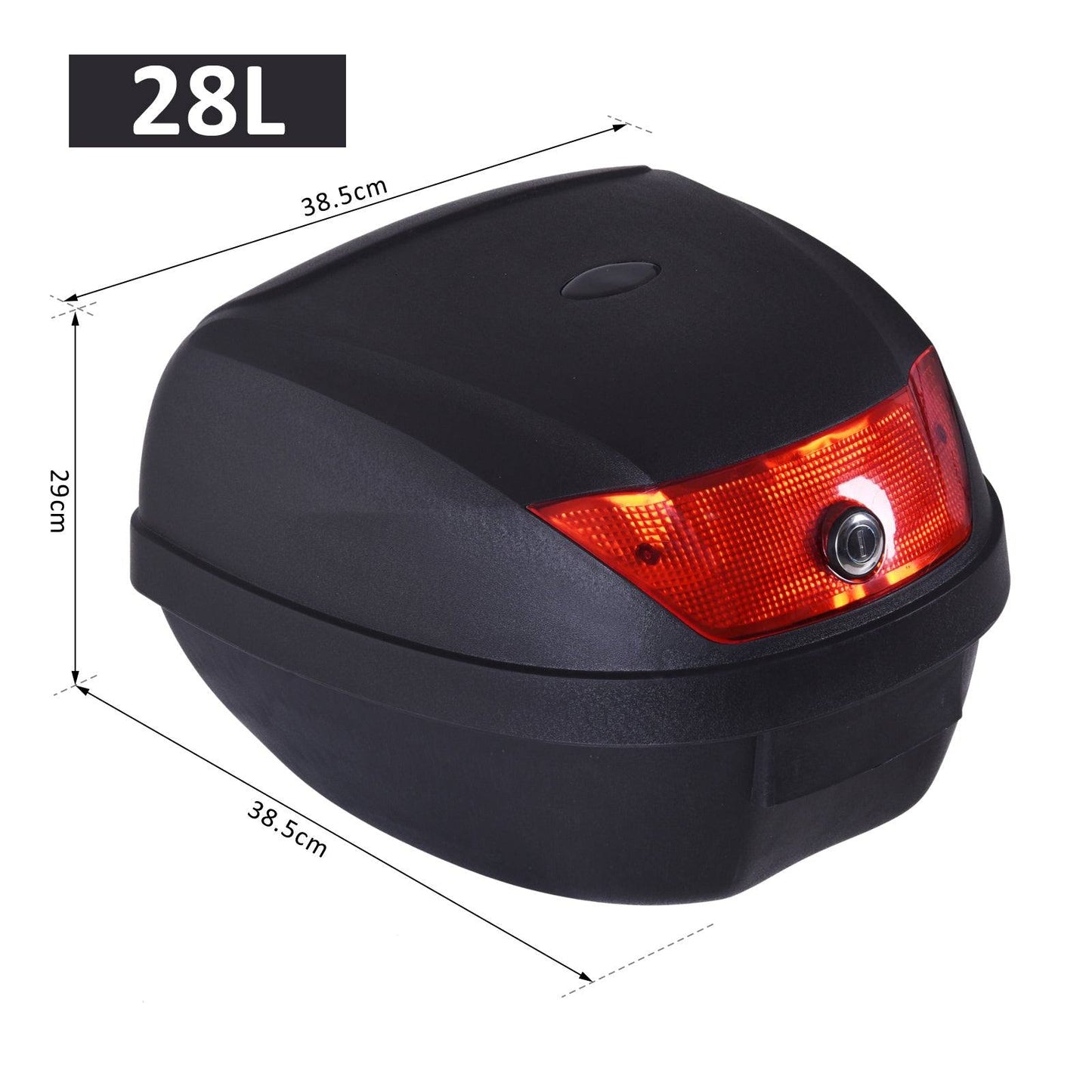 28L Motorcycle Tail box Helmet Top Case Motorbike Luggage Storage Trunk Carrier Mount Rack With 2 Keys