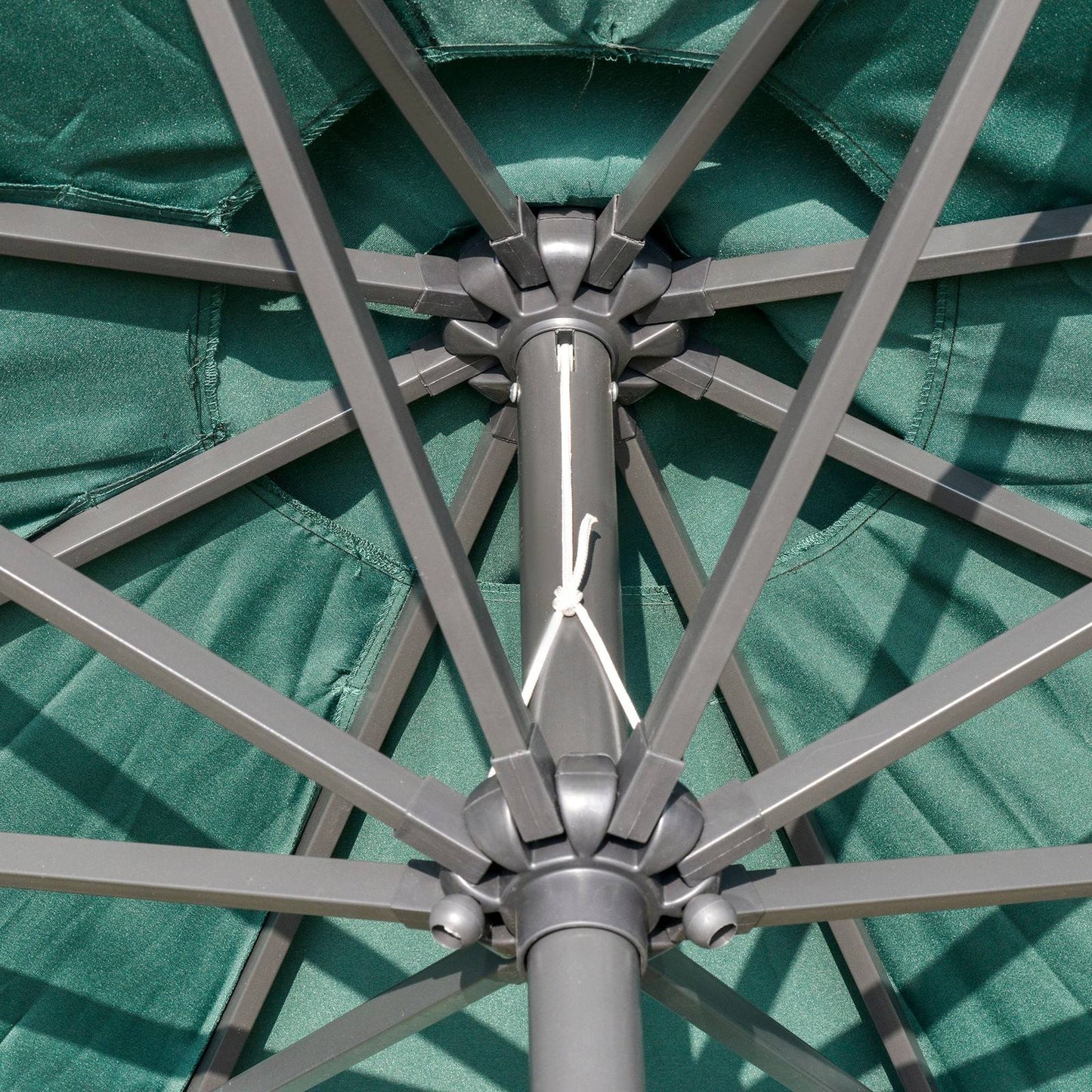 2.7m Patio LED Umbrella with Push Button Tilt/Crank 8 Rib Sun Shade Parasol