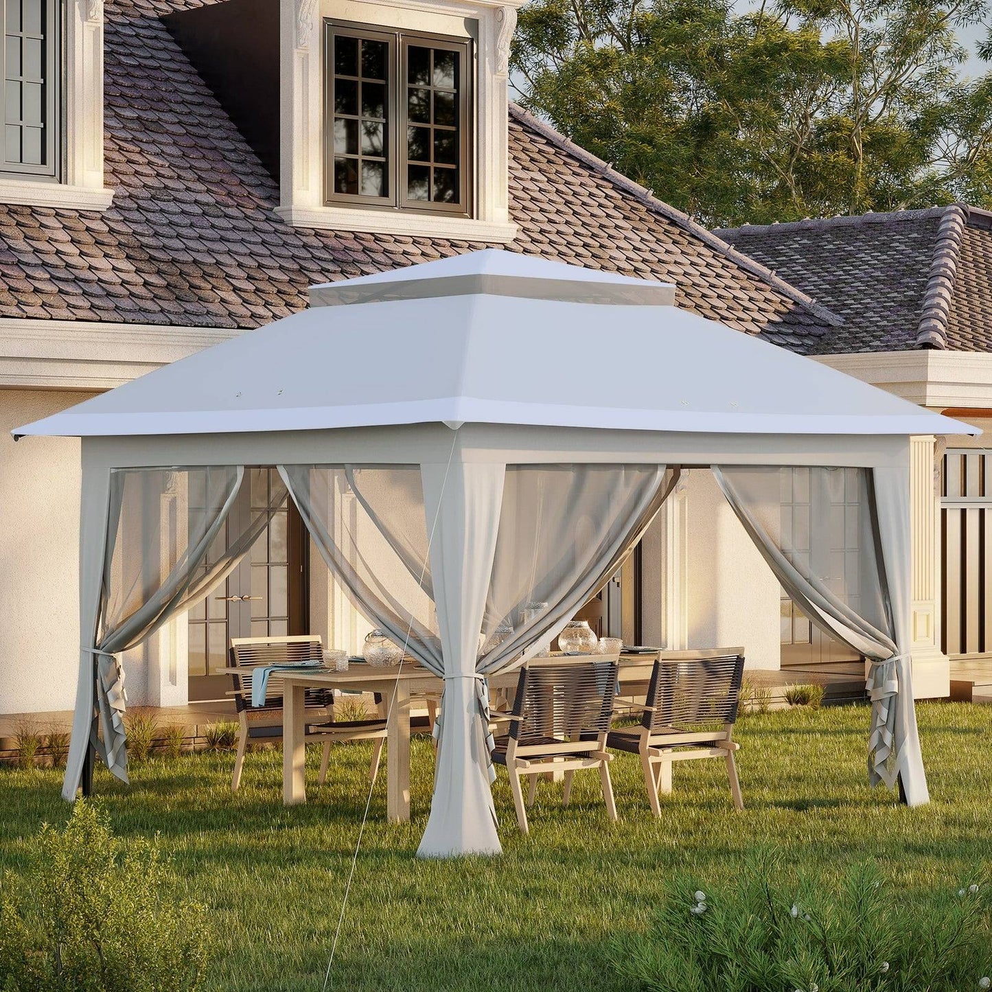 3.6 x 3.6 m Pop up Gazebo with Netting and Carry Bag
