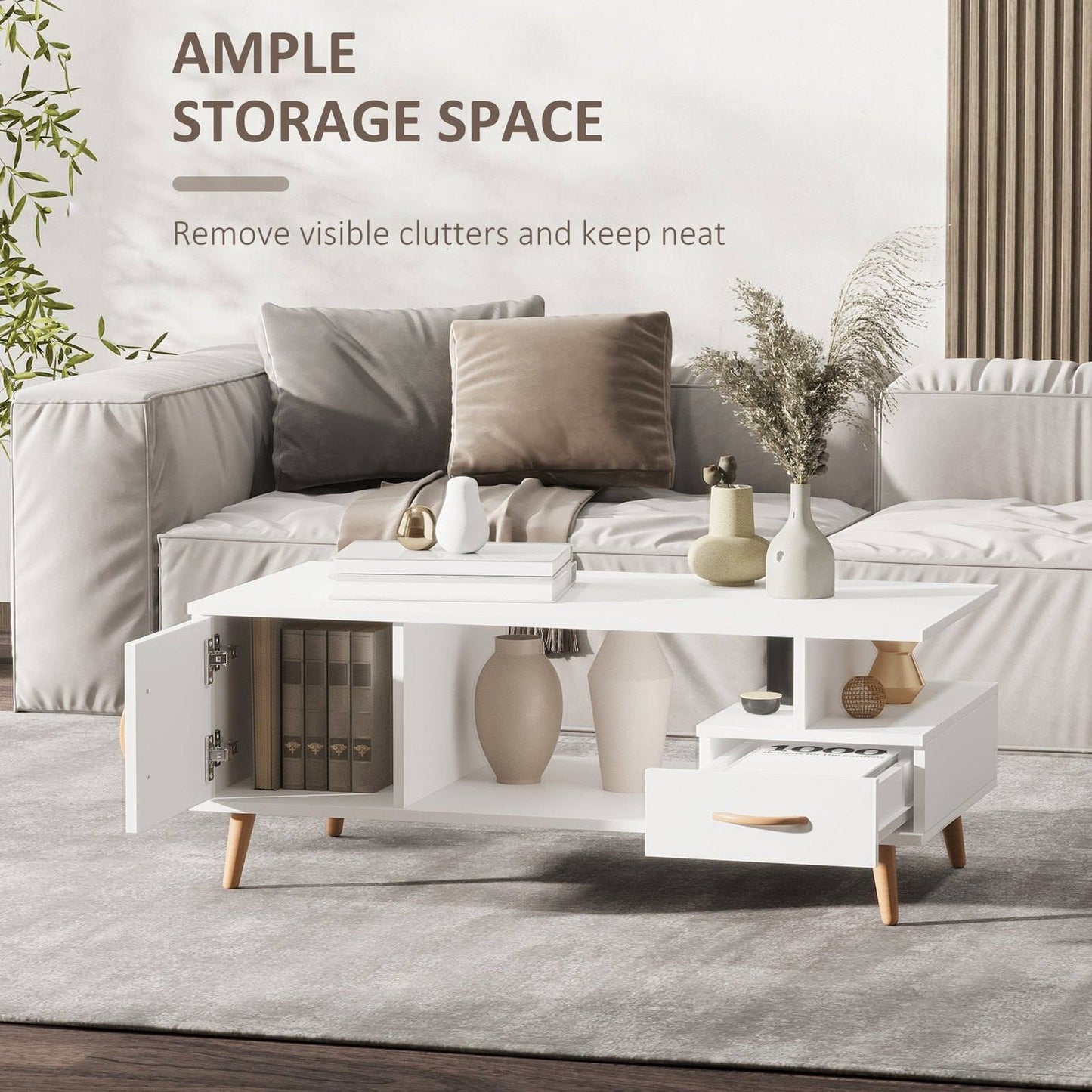 Modern Minimalism Coffee Table with Storage