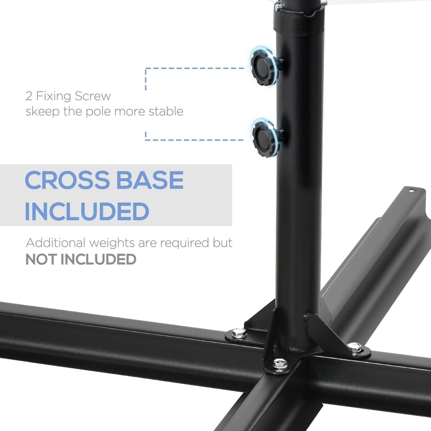 2.5M Garden Cantilever Parasol with 360° Rotation