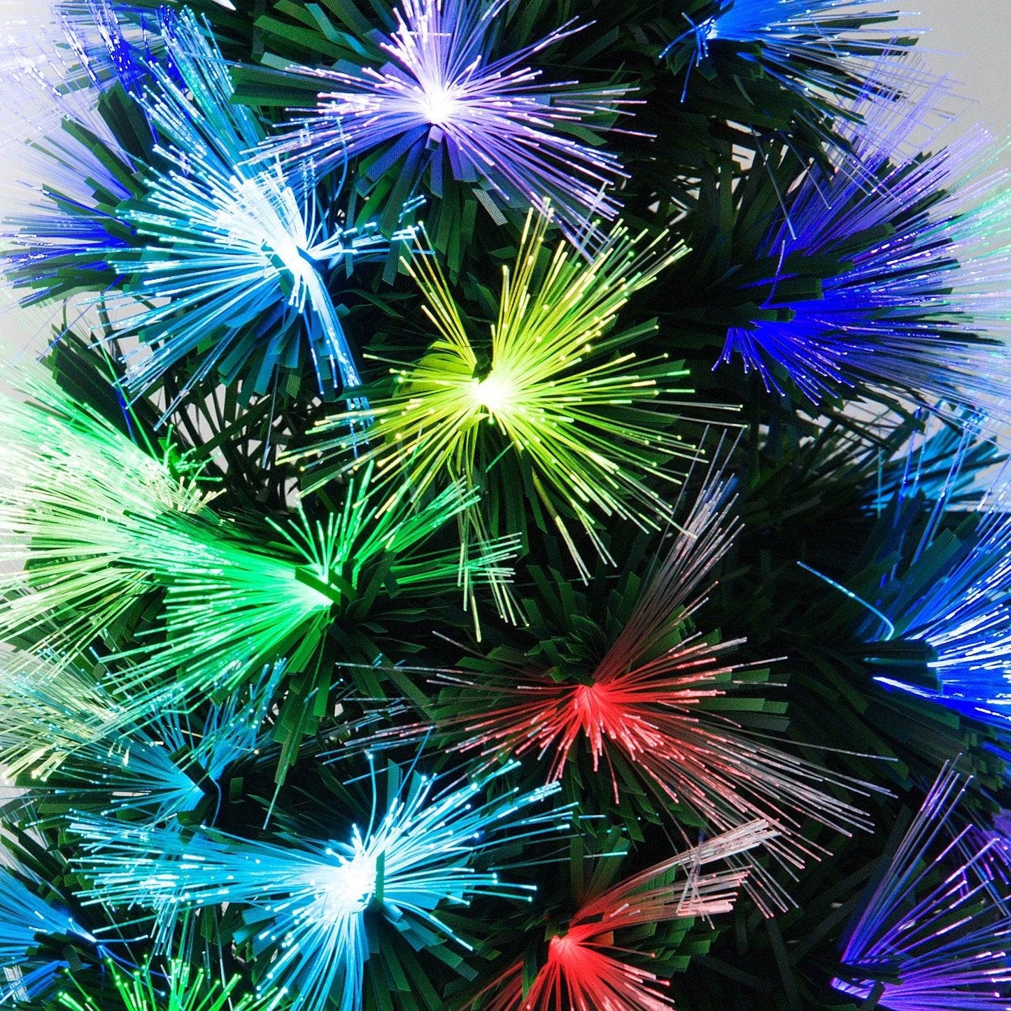 5FT Tall Artificial Tree Fiber Optic Colorful LED Pre-Lit Holiday Home Christmas Decoration with Flash Mode