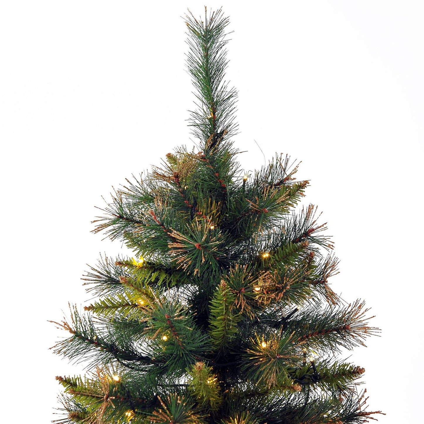 5FT Pre-Lit Christmas Tree Artificial Spruce Xmas Tree Warm White LED Holiday Décor with Metal Stand Green