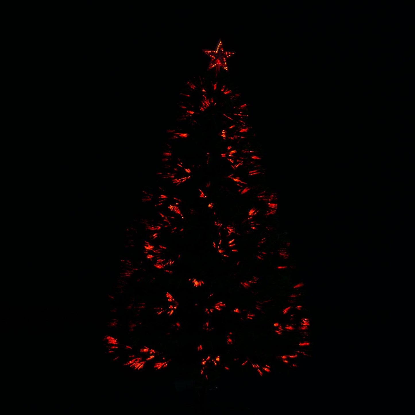 4FT Pre-Lit Fibre Optic Artificial Christmas Tree Holiday Xmas Décor with Tree Topper Multi-Colour