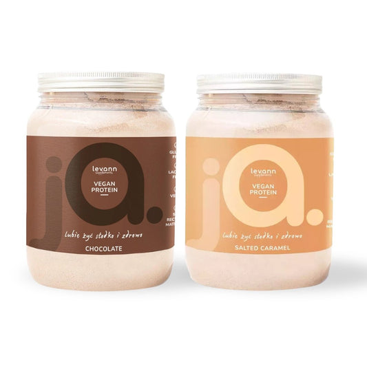 "jA" Set of 2pcs. Vegan Protein: Chocolate & Saled Caramel