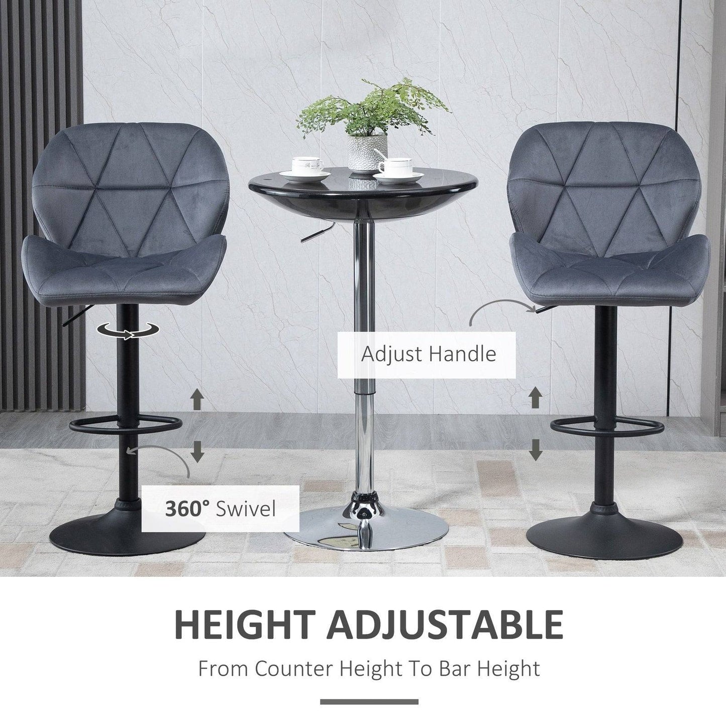 Adjustable Bar Stools Set of 2