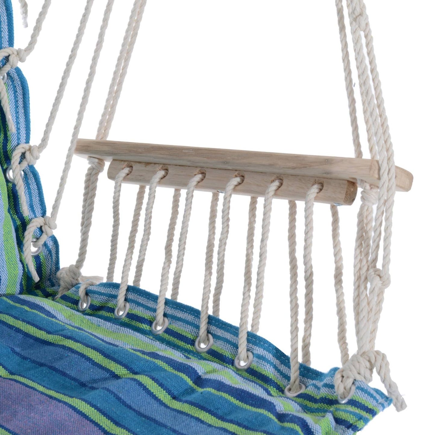 Hanging Rope Chair with Soft Padded Seat & Backrest